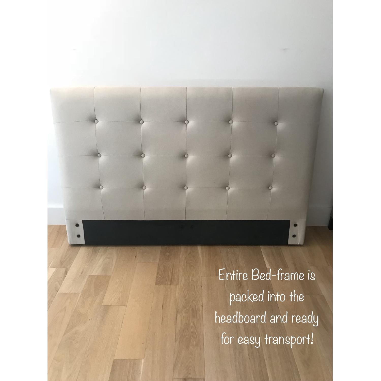 Zinus Ibidun Upholstered Button Tufted Platform Bed Frame AptDeco