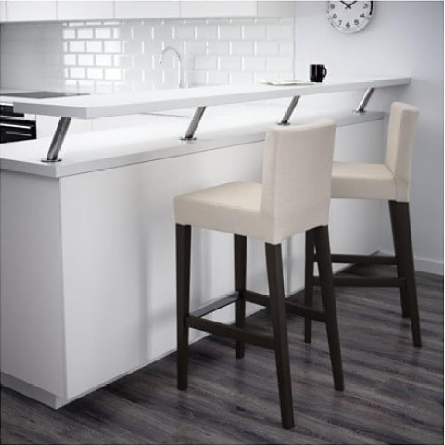 Ikea Henriksdal Bar Stools w/ Backrest in Linneyrd Neutral - image-1