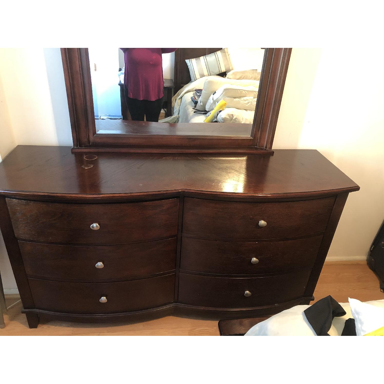 Studio Designs Brown Wood 6-Drawer Dresser w/ Mirror - image-4