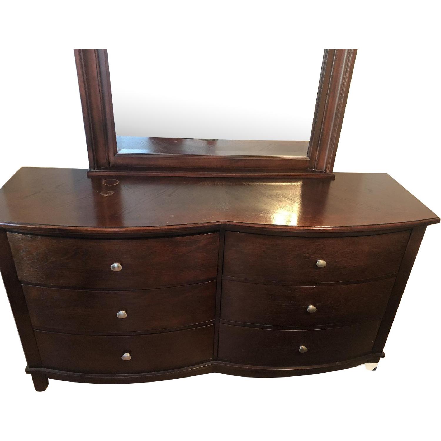 Studio Designs Brown Wood 6-Drawer Dresser w/ Mirror - image-0