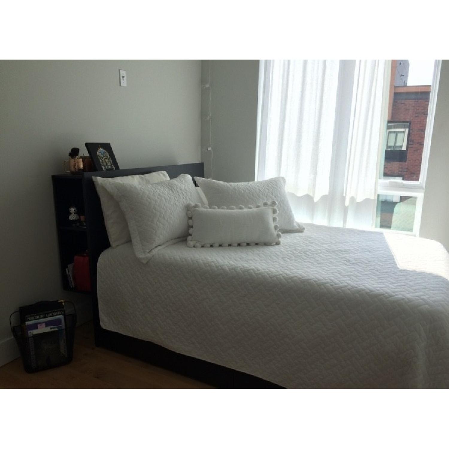 Ikea Brimnes Bed Frame w/ Storage Headboard & Bed Slat AptDeco