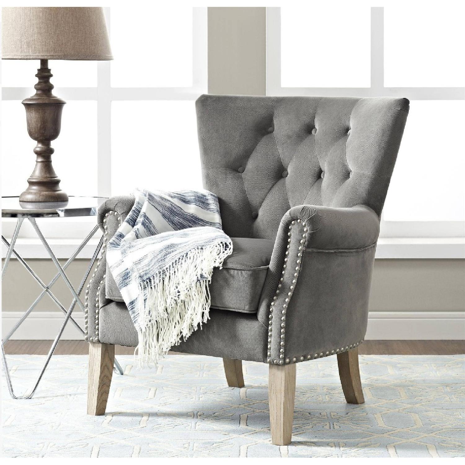 Better Homes & Gardens Grey Tufted Accent Chair - image-1