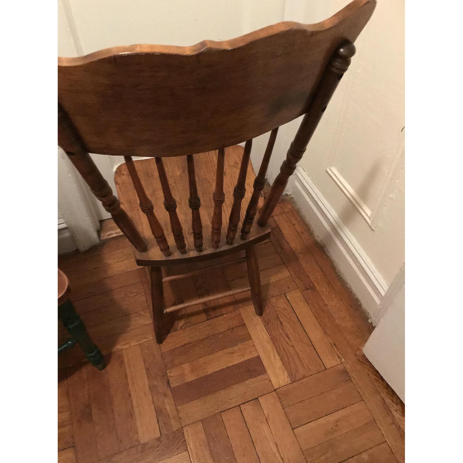 Antique 19001910 Pressed Back Oak Spindle Chair AptDeco