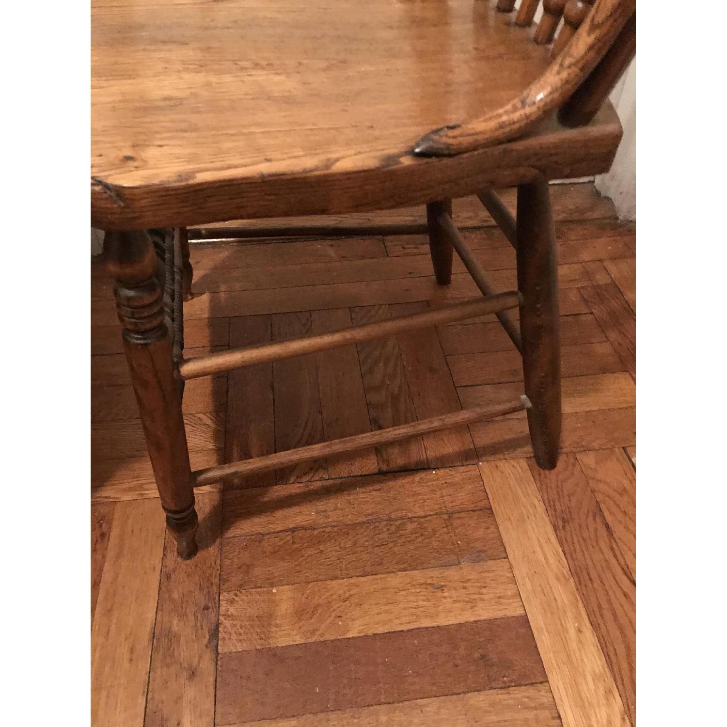 Antique 19001910 Pressed Back Oak Spindle Chair AptDeco