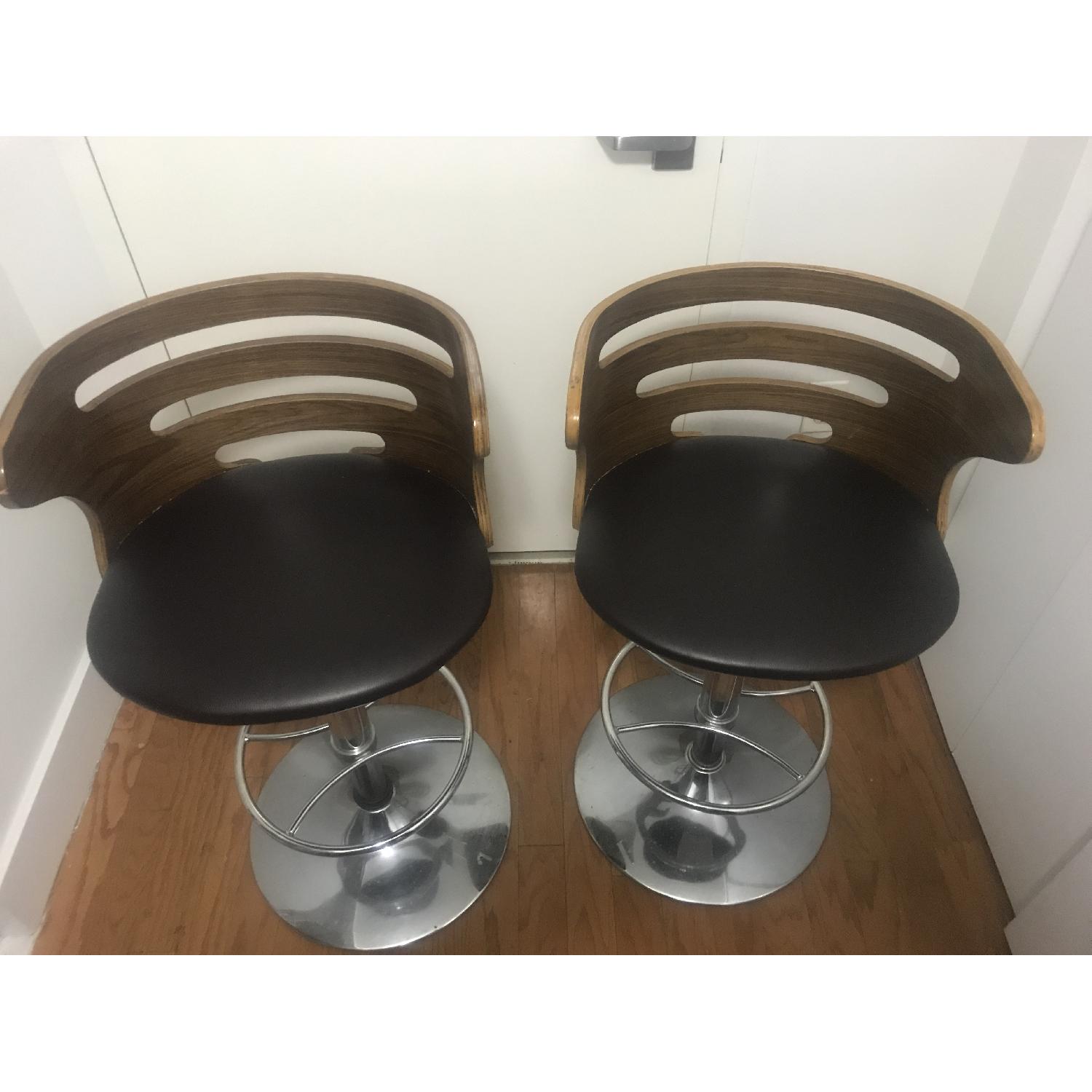 West Elm Rustic Kitchen Island w/ 2 Stools - image-1