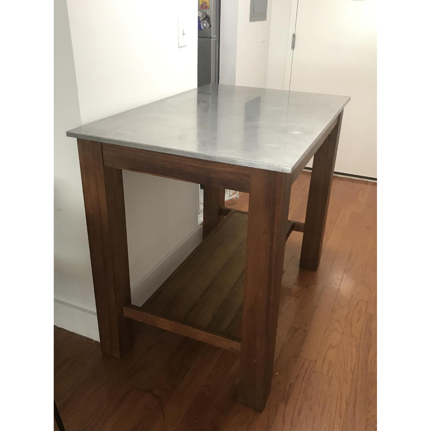 West Elm Rustic Kitchen Island w/ 2 Stools - image-6