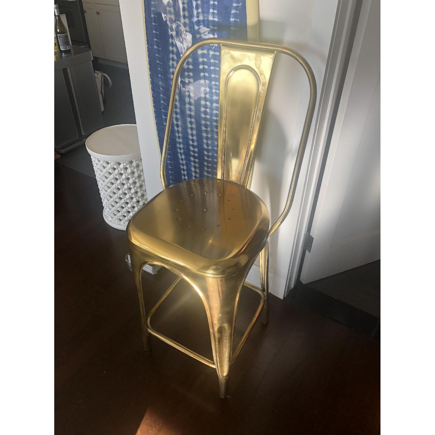 Restoration Hardware Remy Counter Stools in Burnsihed Brass - image-1