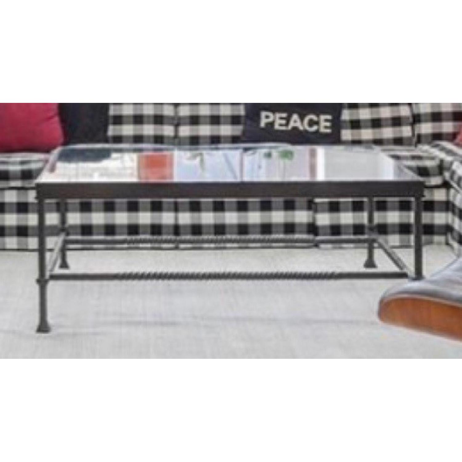 Paul Ferrante Furniture Iron & Glass Coffee Table - image-1