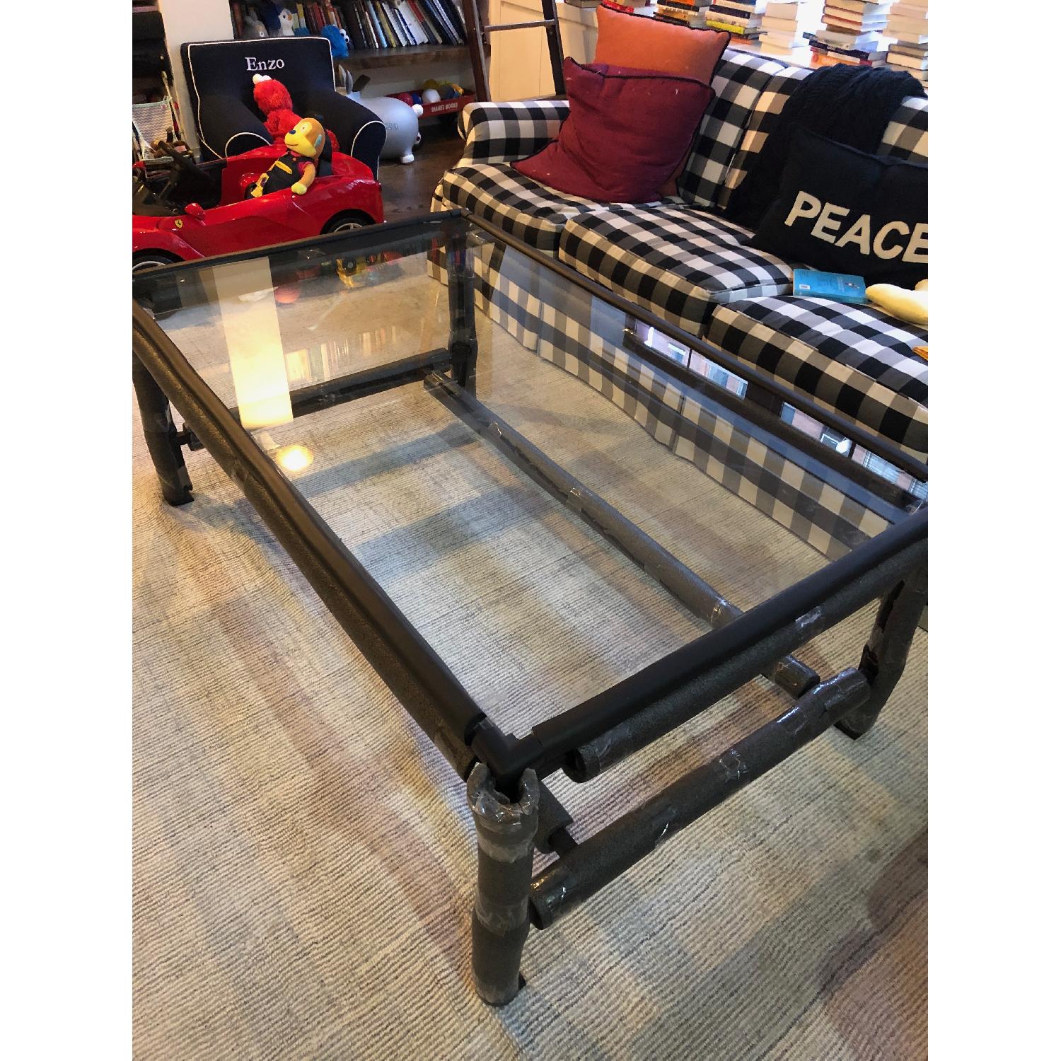 Paul Ferrante Furniture Iron & Glass Coffee Table - image-3