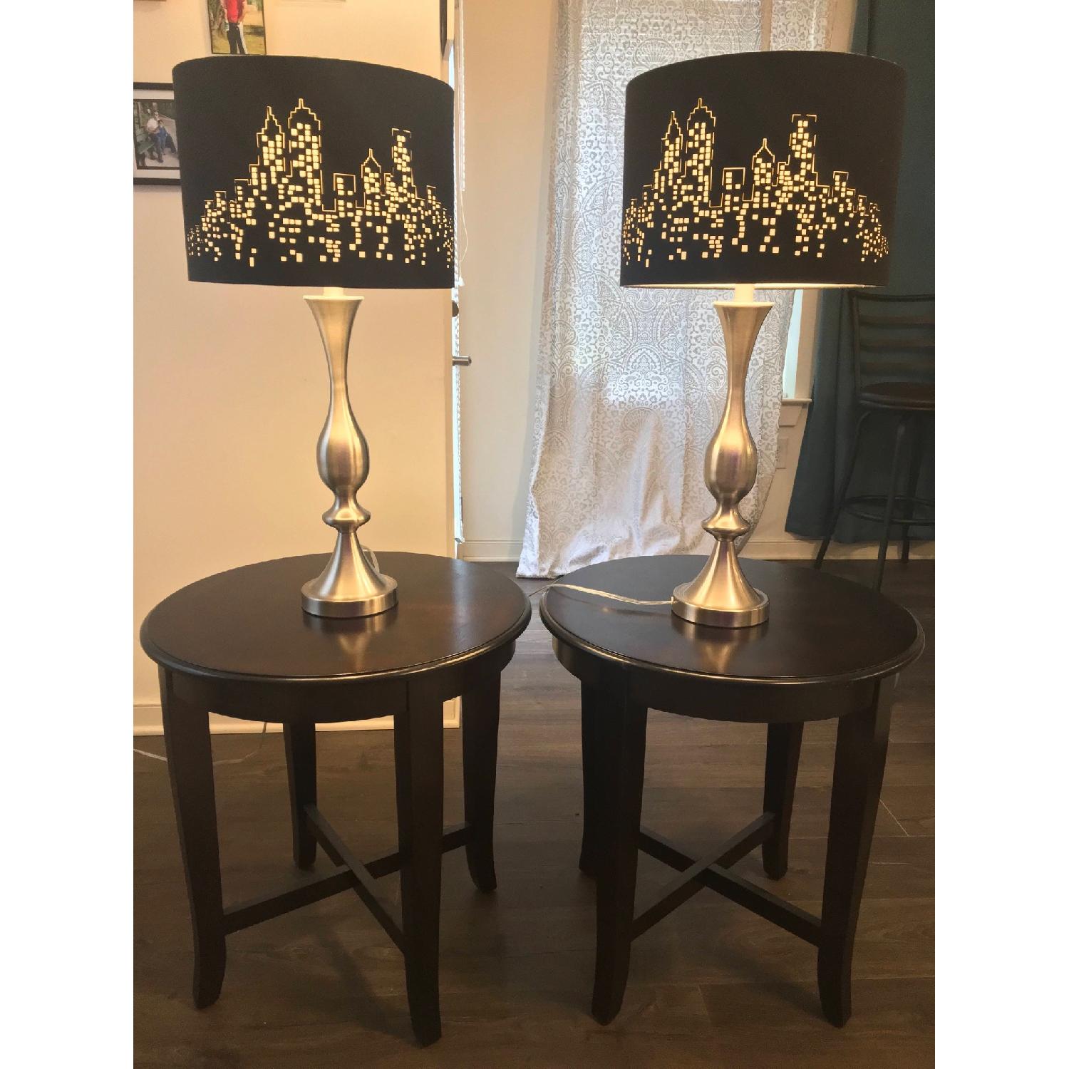 Black & Silver City Skyline Lamps - image-1