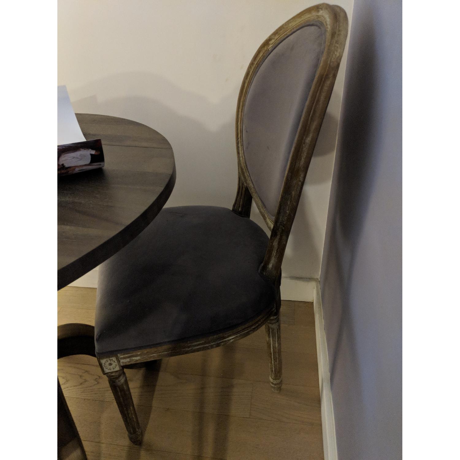 World Market Dining Table w/ 2 Velvet Chairs +1 Bench - image-3