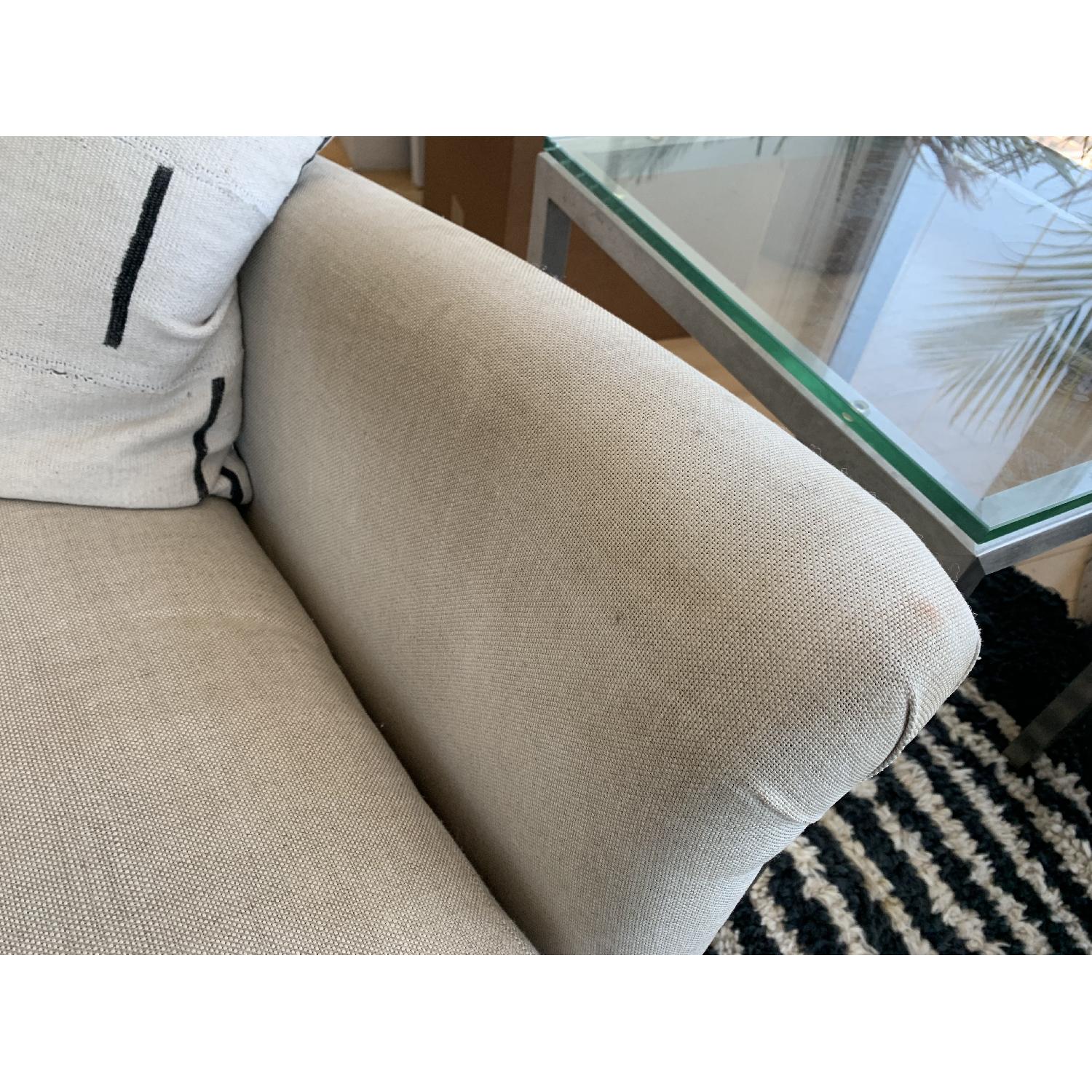 Restoration Hardware Belgian Linen Wingback Sofa AptDeco