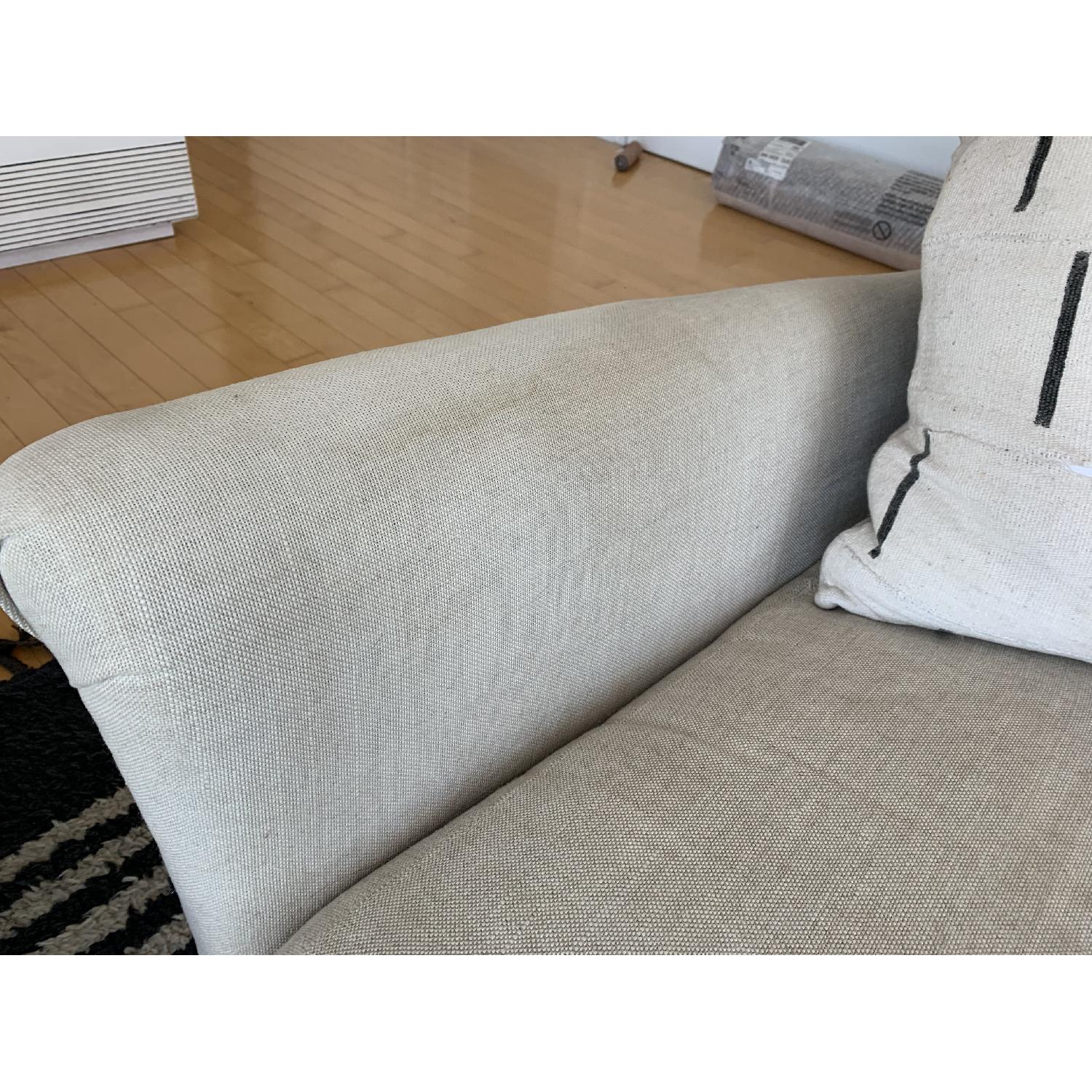 Restoration Hardware Belgian Linen Wingback Sofa AptDeco