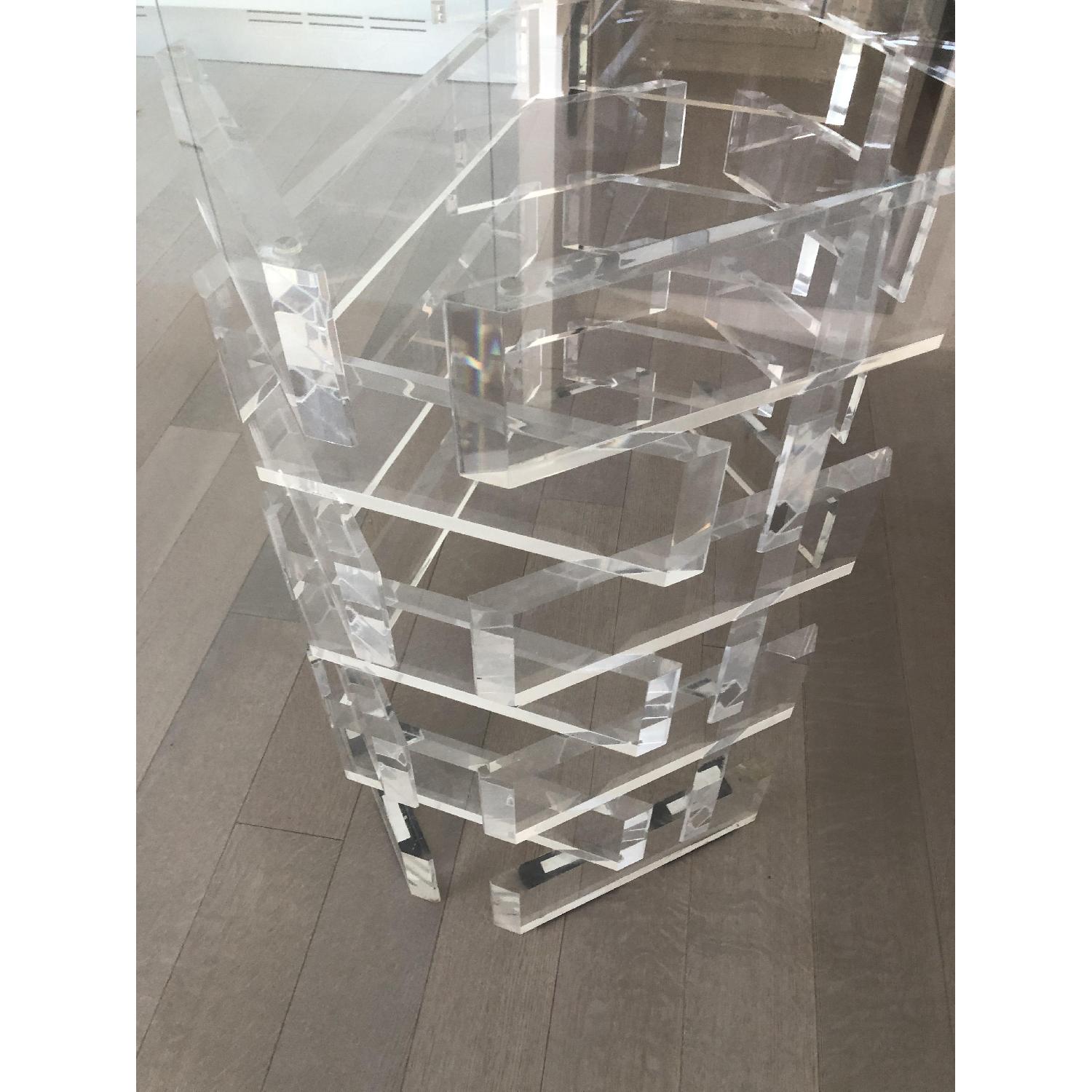 Oval Glass Table w/ Plexiglass Base - image-3