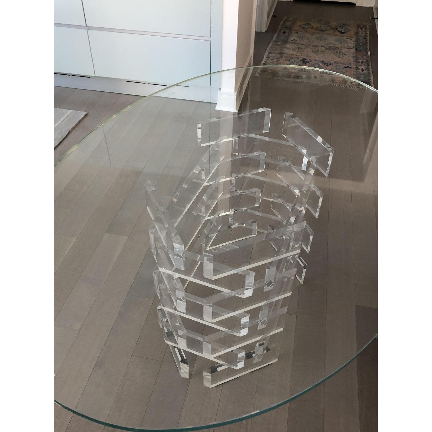 Oval Glass Table w/ Plexiglass Base - image-6