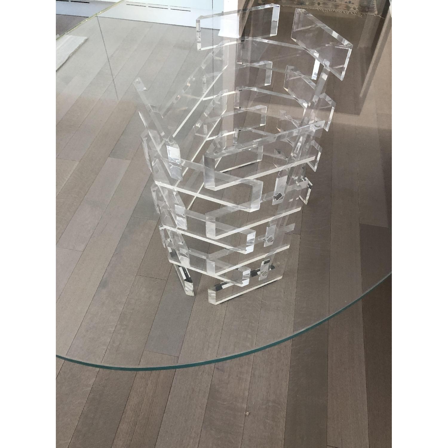 Oval Glass Table w/ Plexiglass Base - image-8