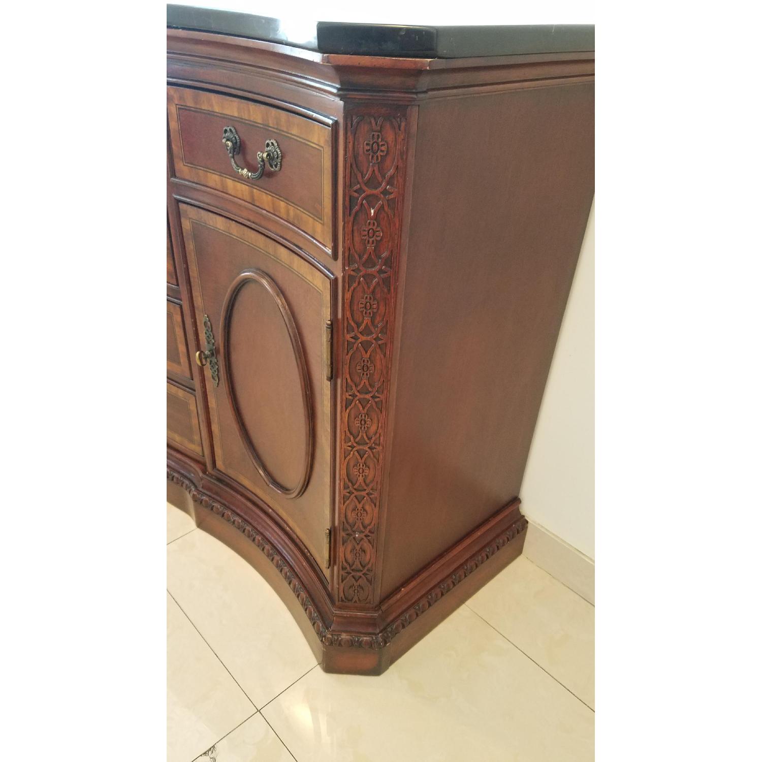 Solid Wood Server w/ Black Marble Top - image-3