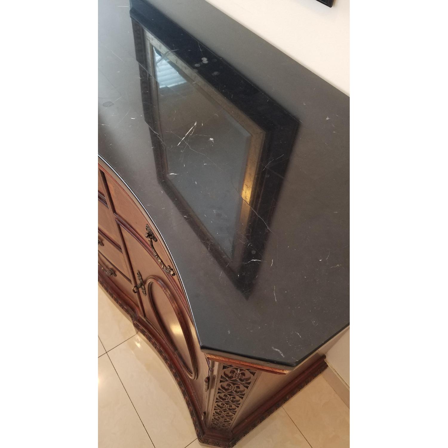 Solid Wood Server w/ Black Marble Top - image-4