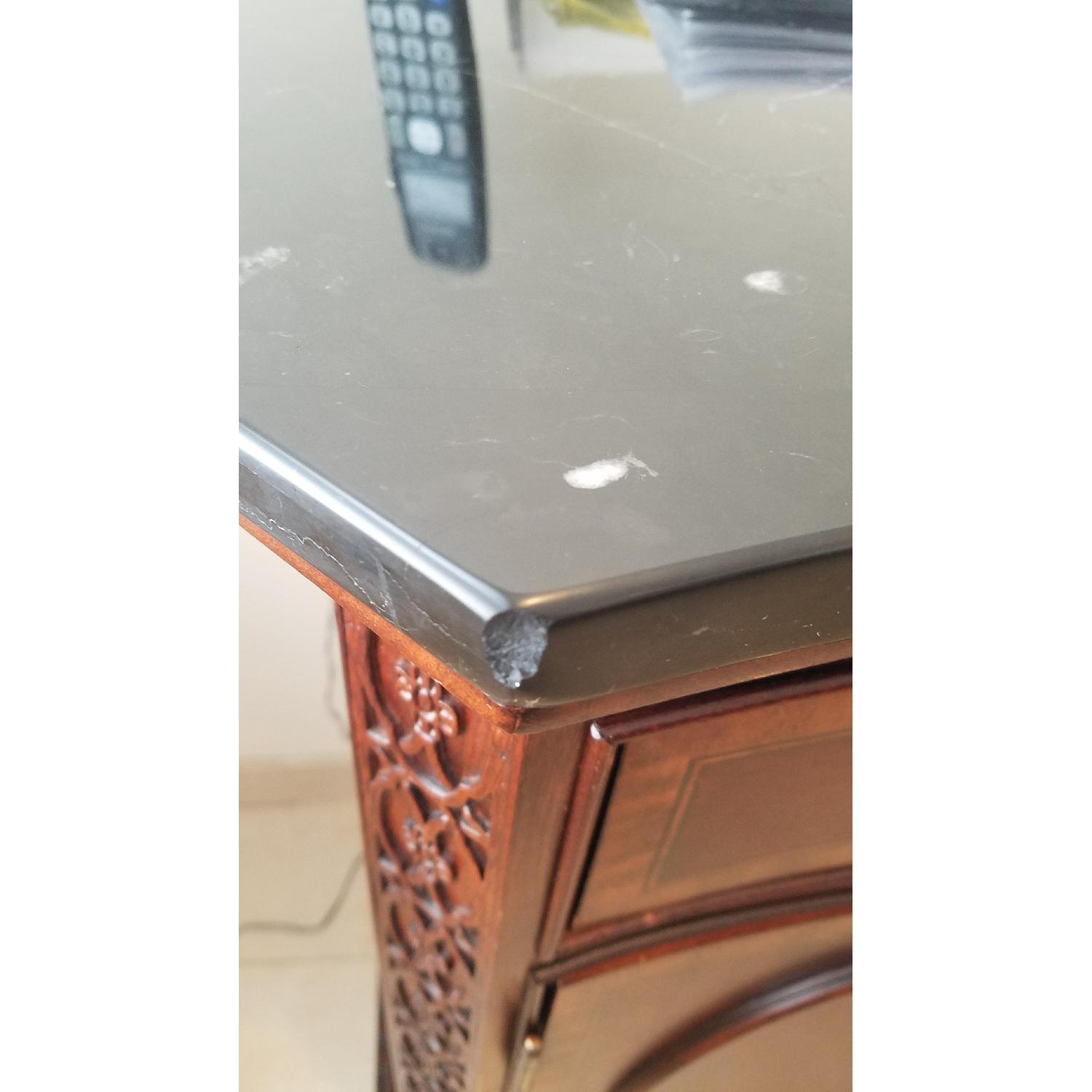 Solid Wood Server w/ Black Marble Top - image-8