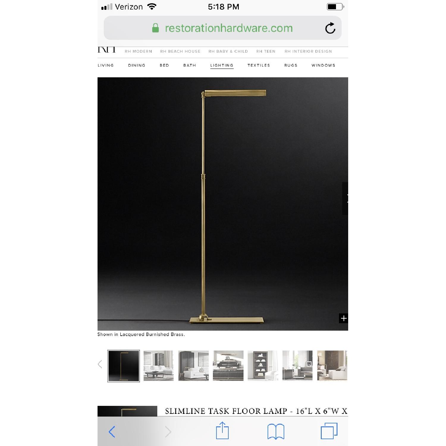 Restoration Hardware Slimline Task Floor Lamp - image-7