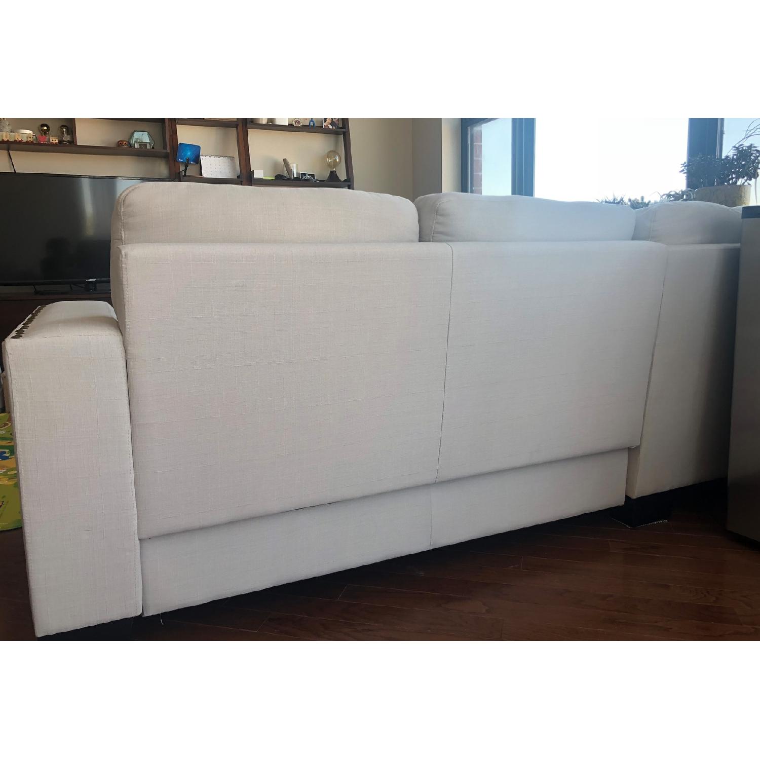 InspireQ Ivory Linen Track Arm Sectional Sofa w/ Chaise - image-3
