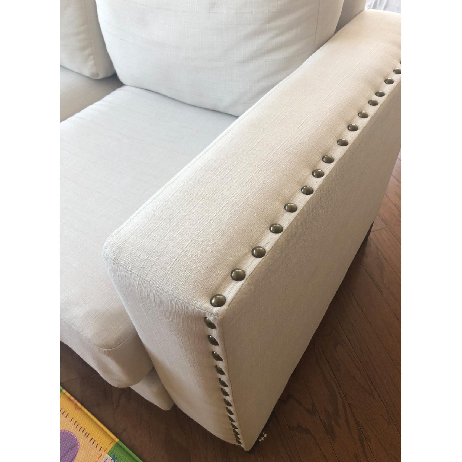 InspireQ Ivory Linen Track Arm Sectional Sofa w/ Chaise - image-4