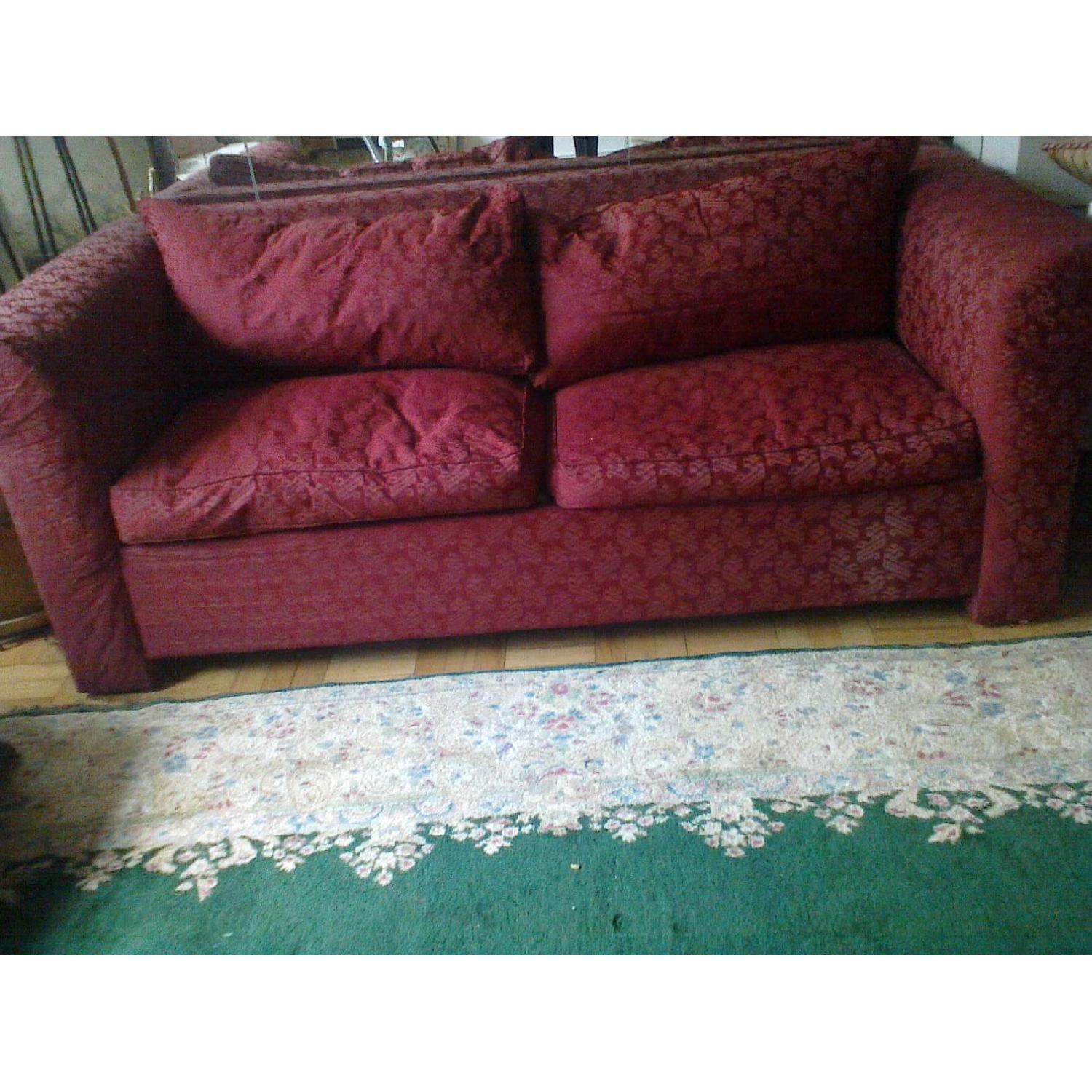 Custom Made Dark Red Sleeper Sofa - image-2