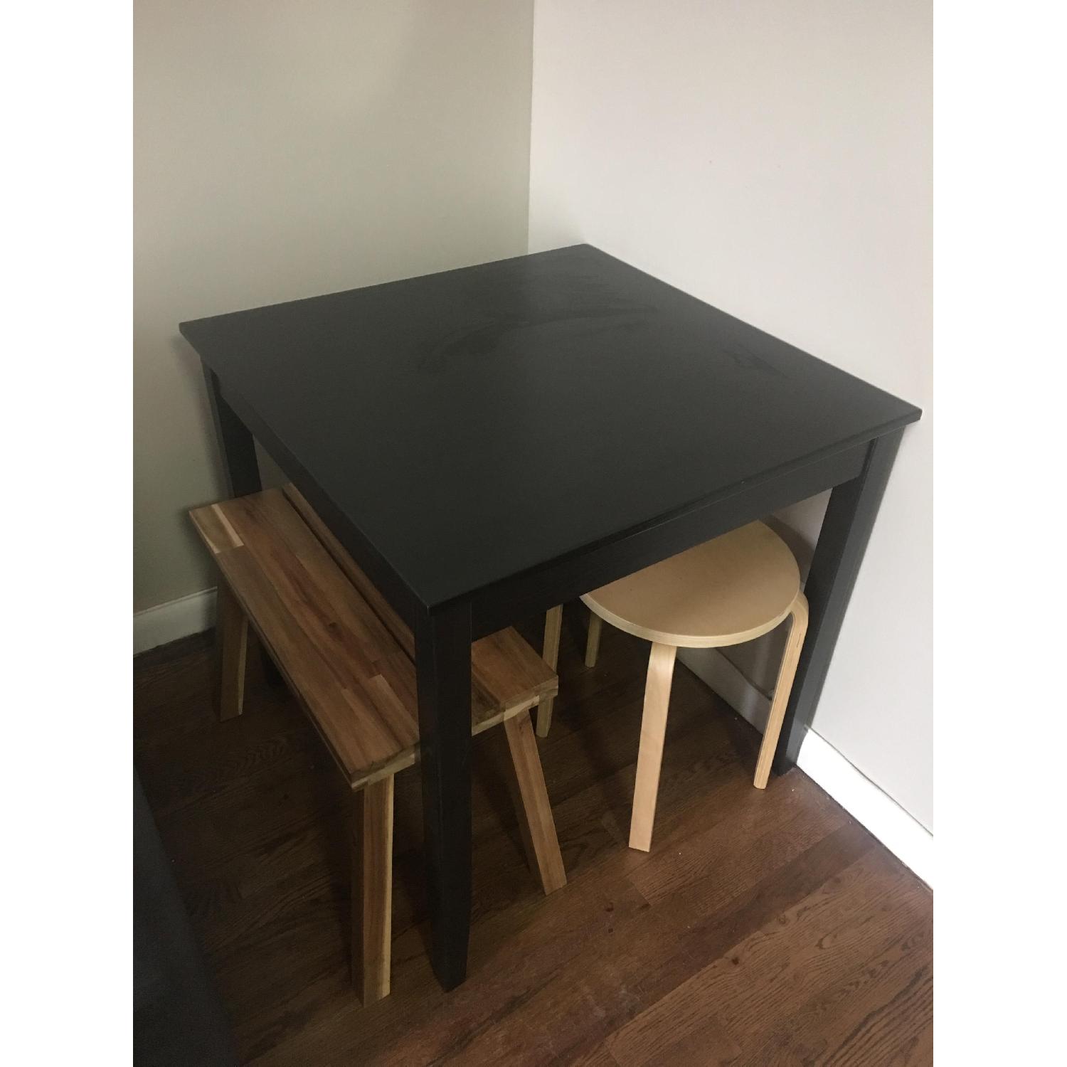 Ikea Lerhamn BlackBrown Square Dining Table AptDeco