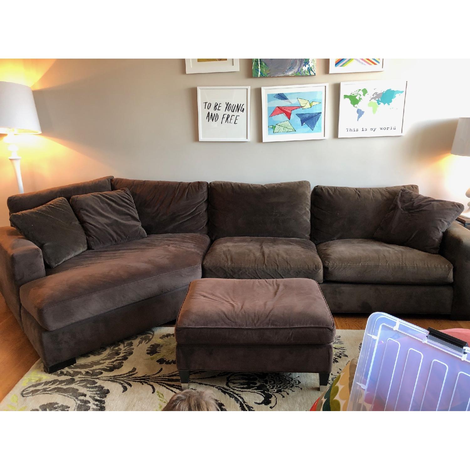 Room & Board Metro Sectional Sofa in Chocolate Brown AptDeco