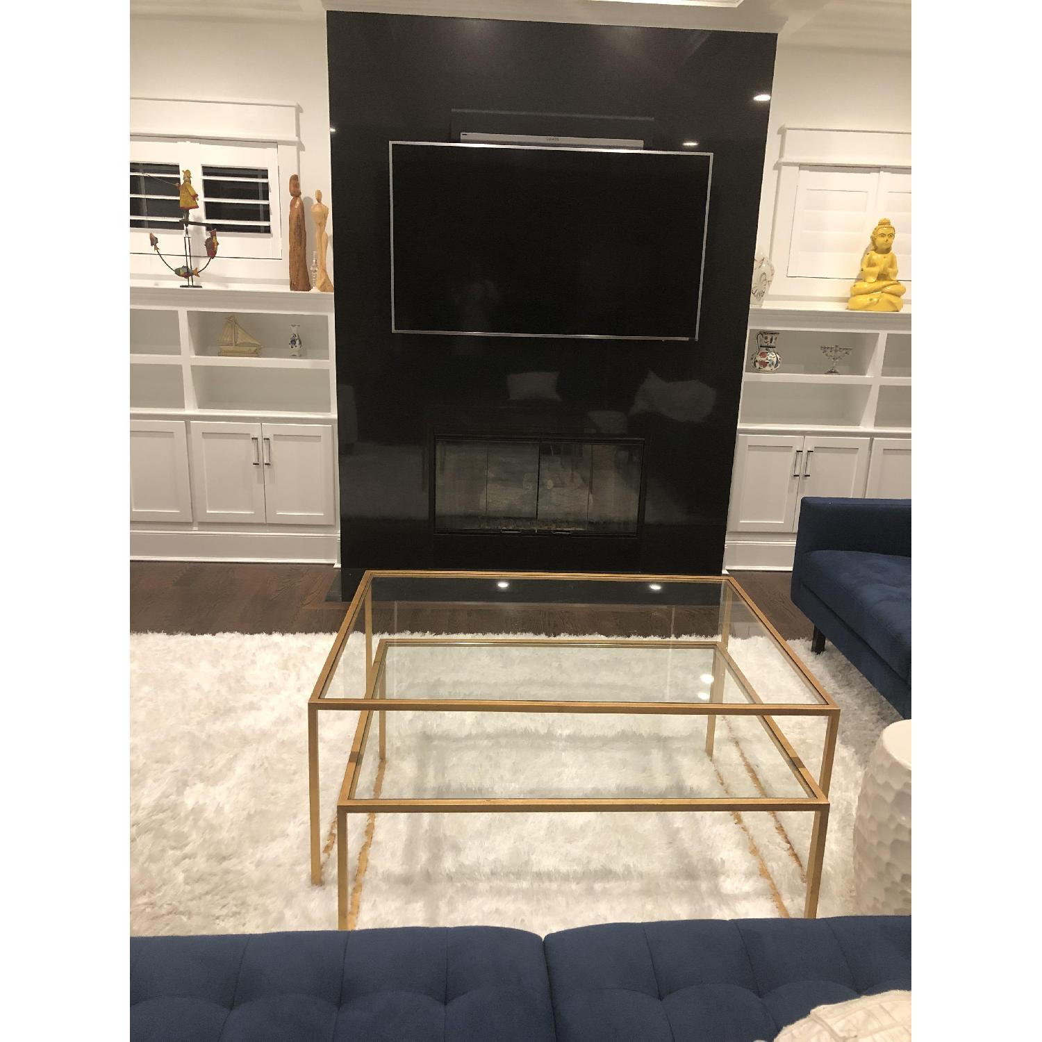 Glass & Metal Nesting Coffee Tables AptDeco