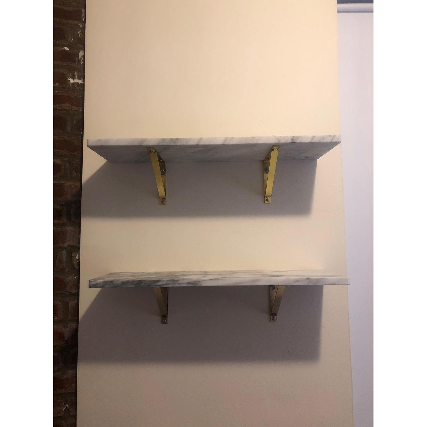CB2 White Marble WallMounted Shelf AptDeco