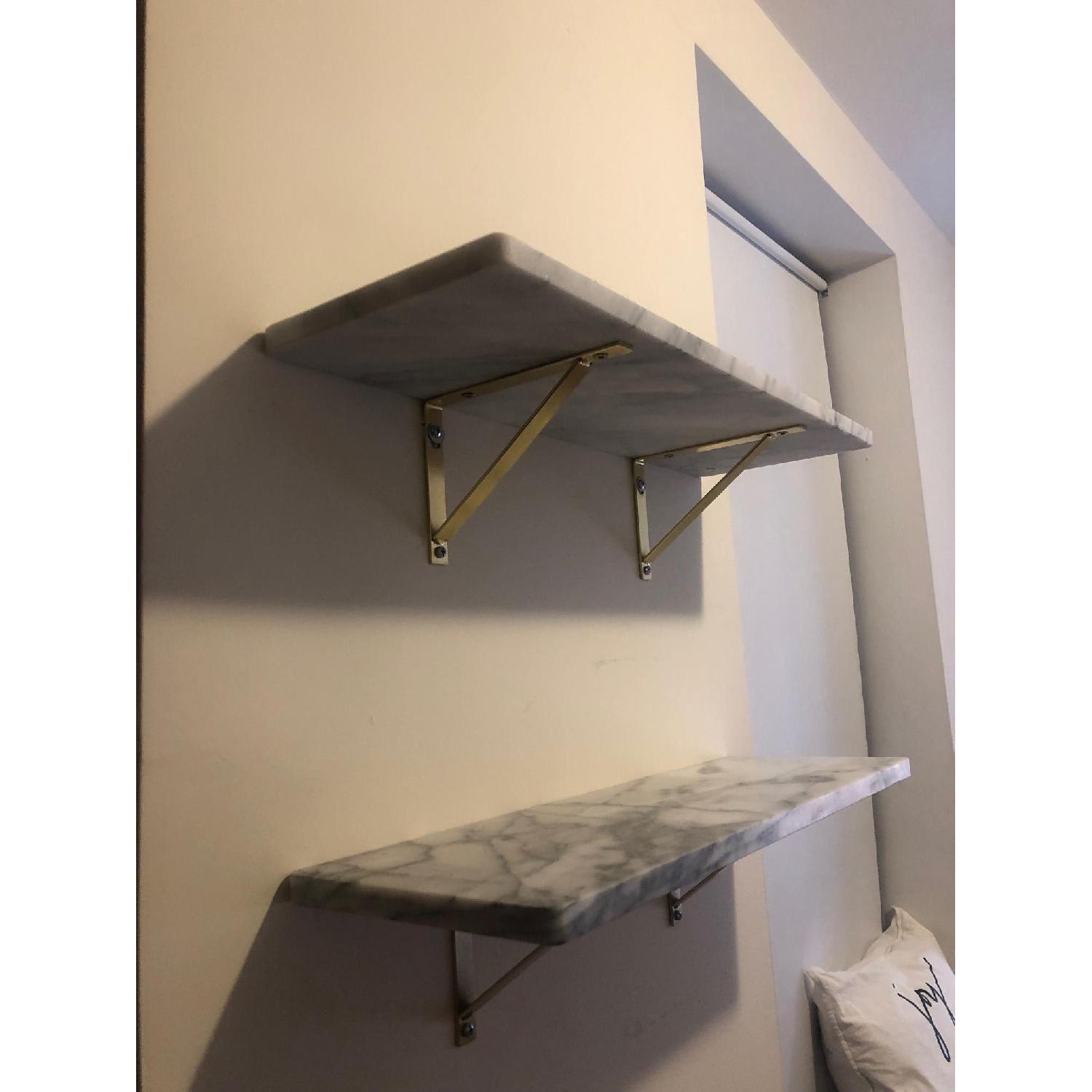 CB2 White Marble WallMounted Shelf AptDeco