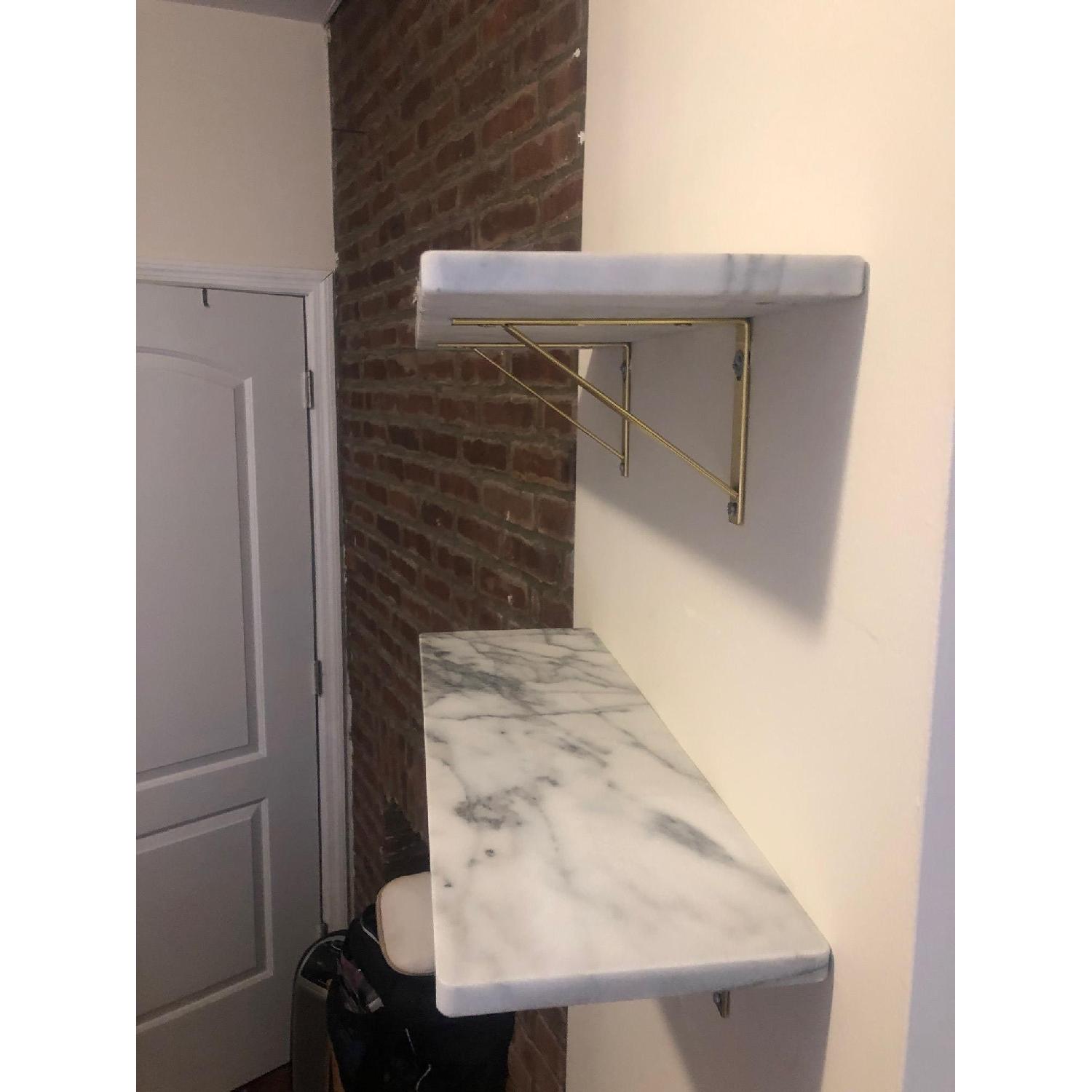 CB2 White Marble WallMounted Shelf AptDeco