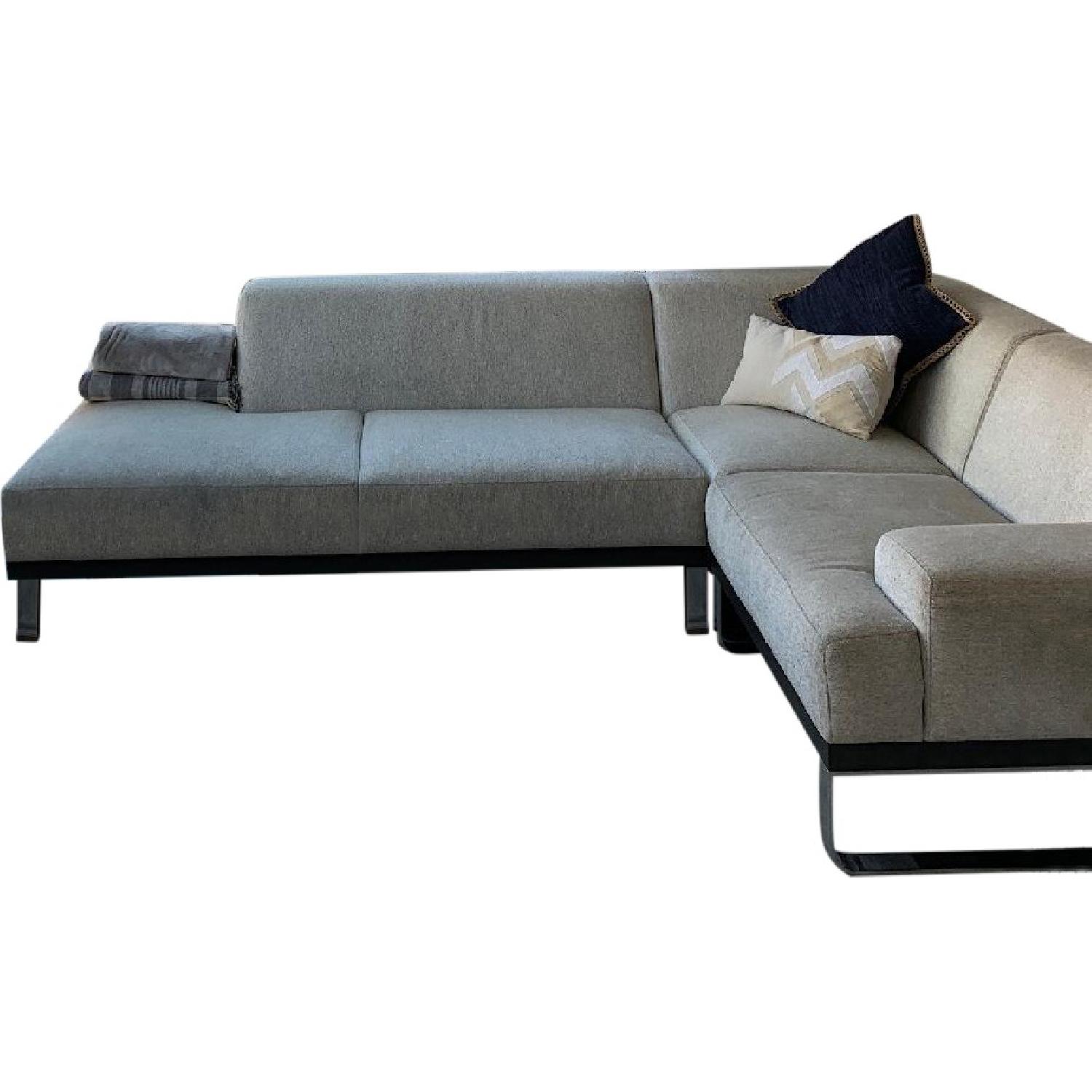 Della Robbia Grey Sectional Sofa AptDeco
