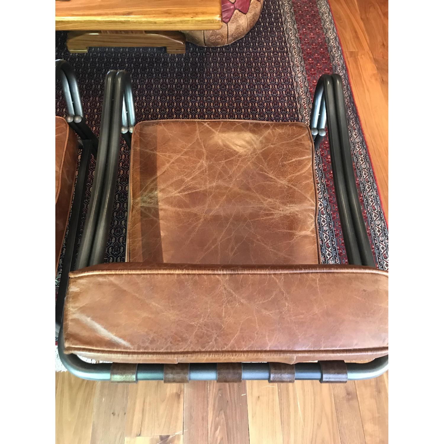 Antique Leather Armchair - image-5