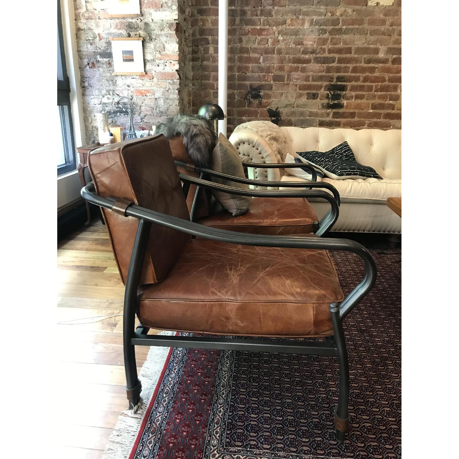 Antique Leather Armchair - image-6