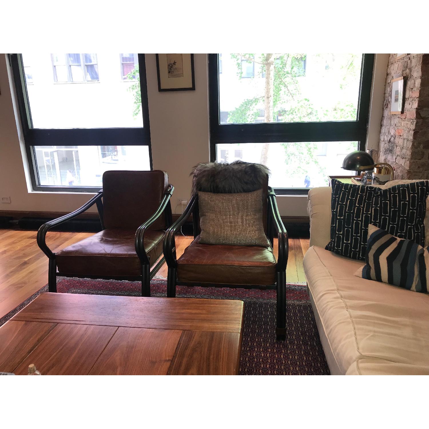 Antique Leather Armchair - image-7