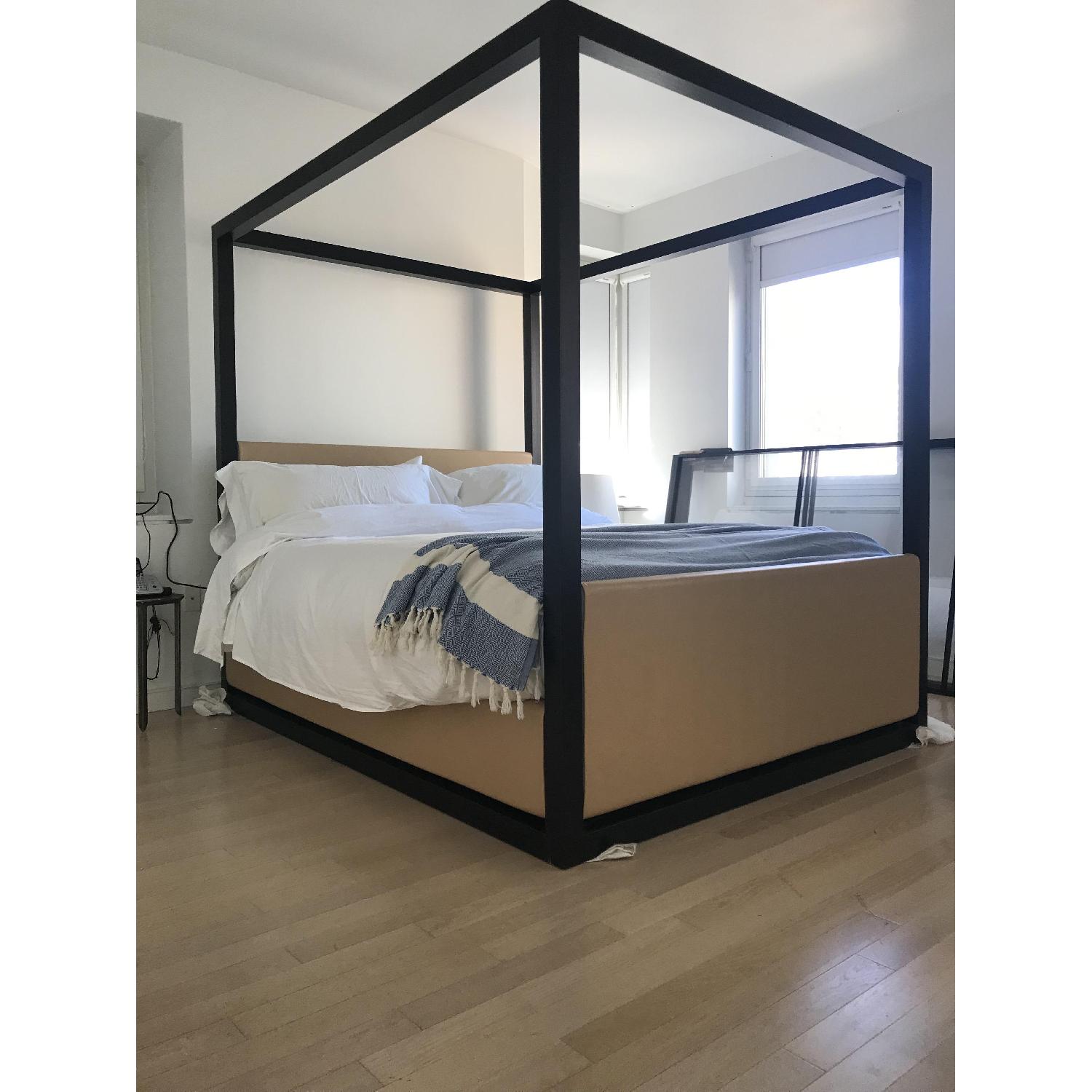 Solid Oak Queen Size Canopy Bed - image-2