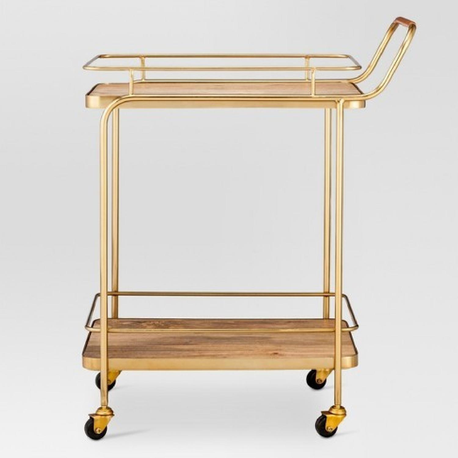 Target Gold Bar Cart w/ Leather Handle - image-5