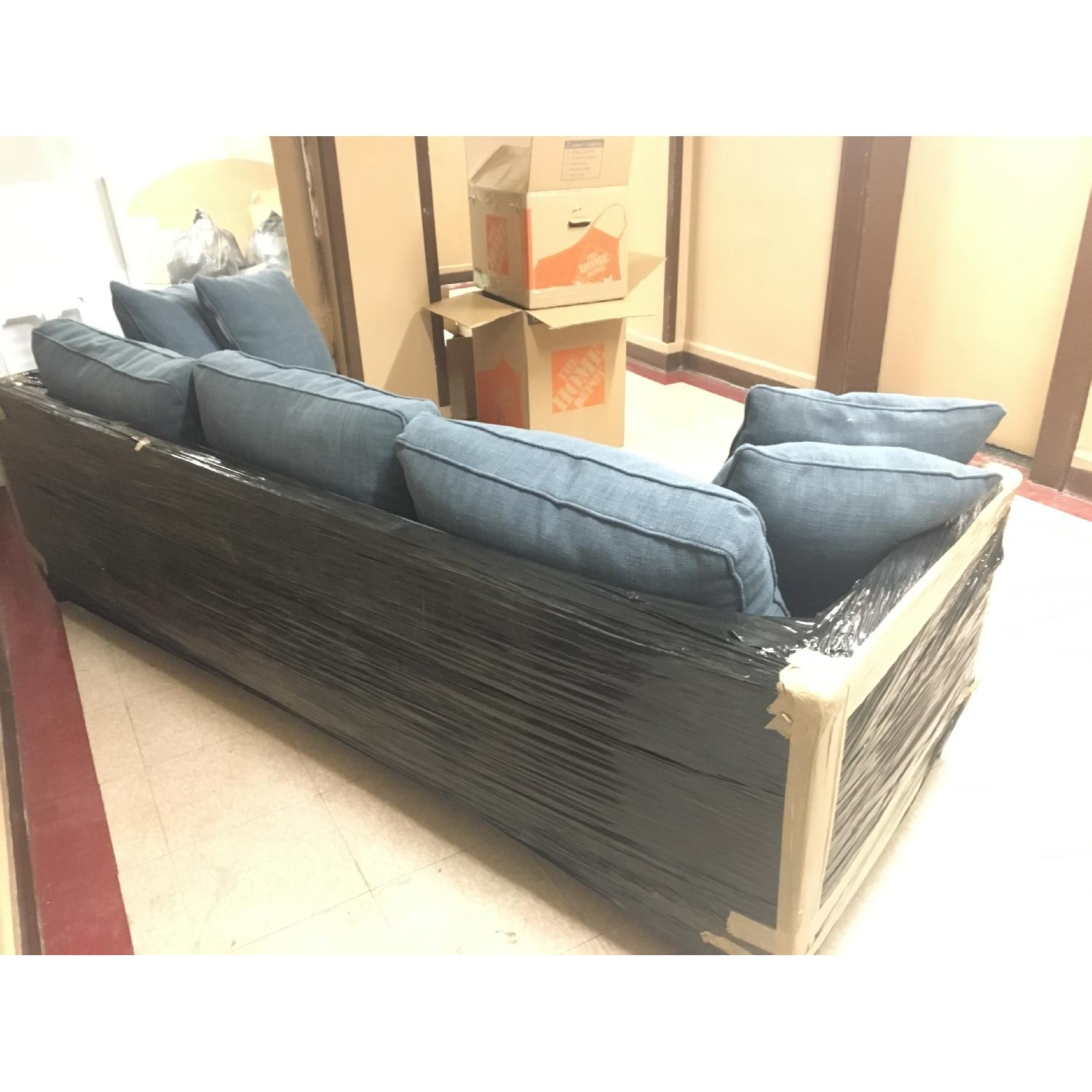 ABC Carpet and Home Blue Sofa - image-1