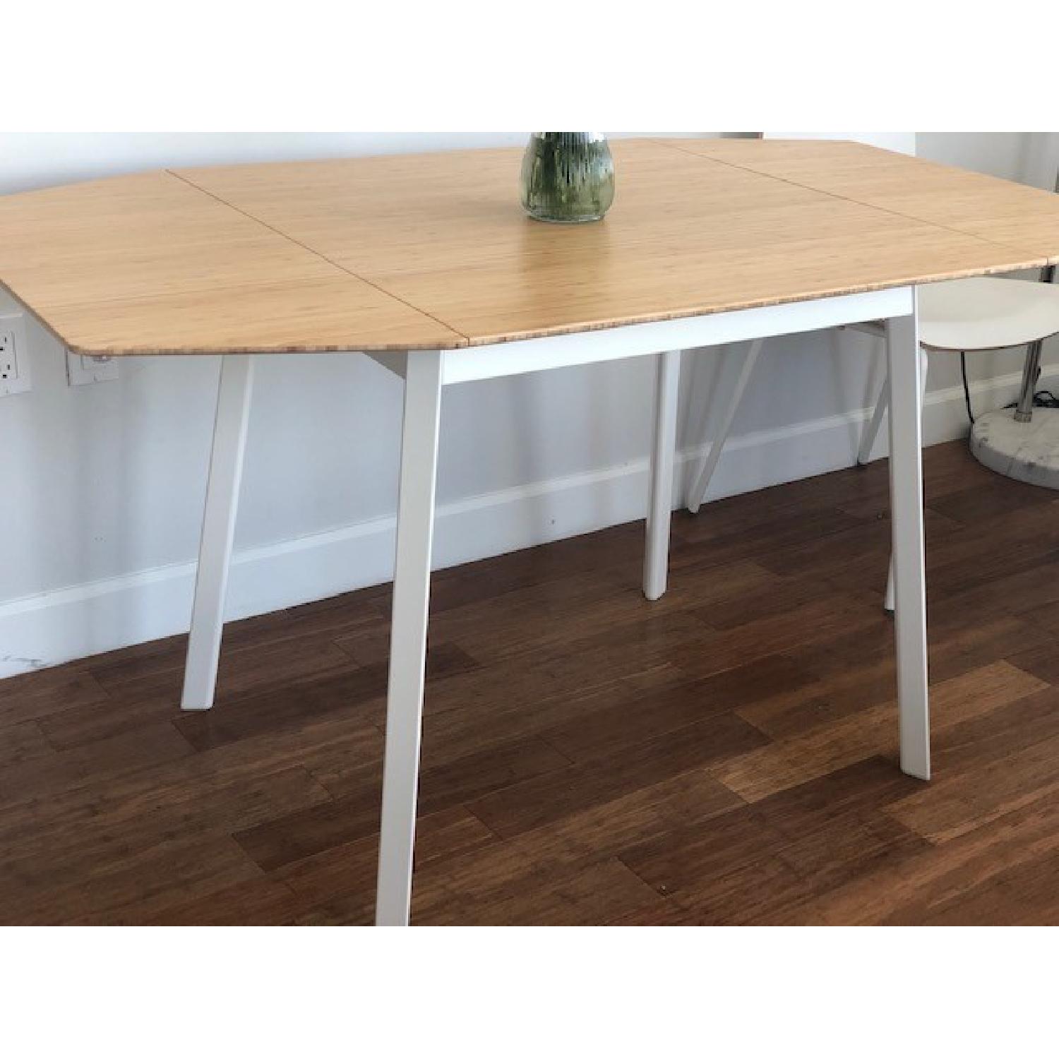 Ikea Bamboo & White Dining Table - image-1