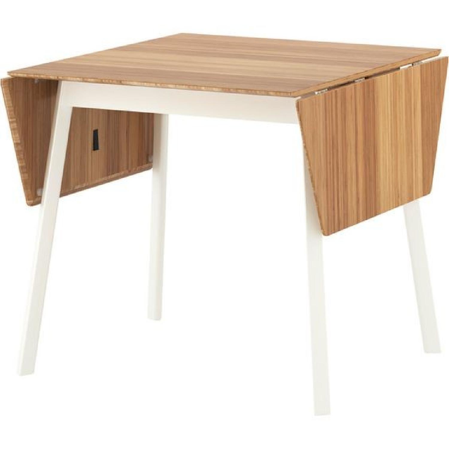 Ikea Bamboo & White Dining Table AptDeco