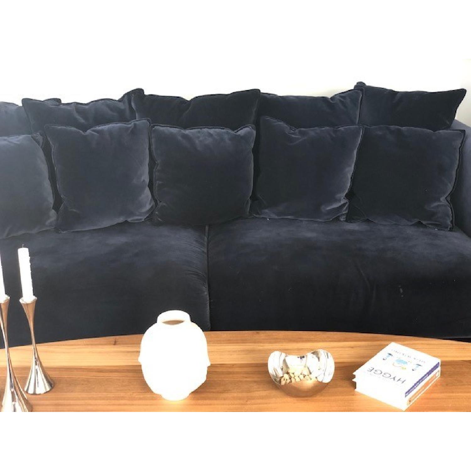 Ikea Stockholm Blue Velvet Sofa - image-5