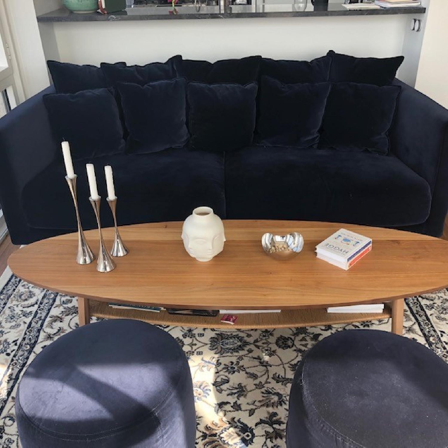 Ikea Stockholm Blue Velvet Ottoman - image-3