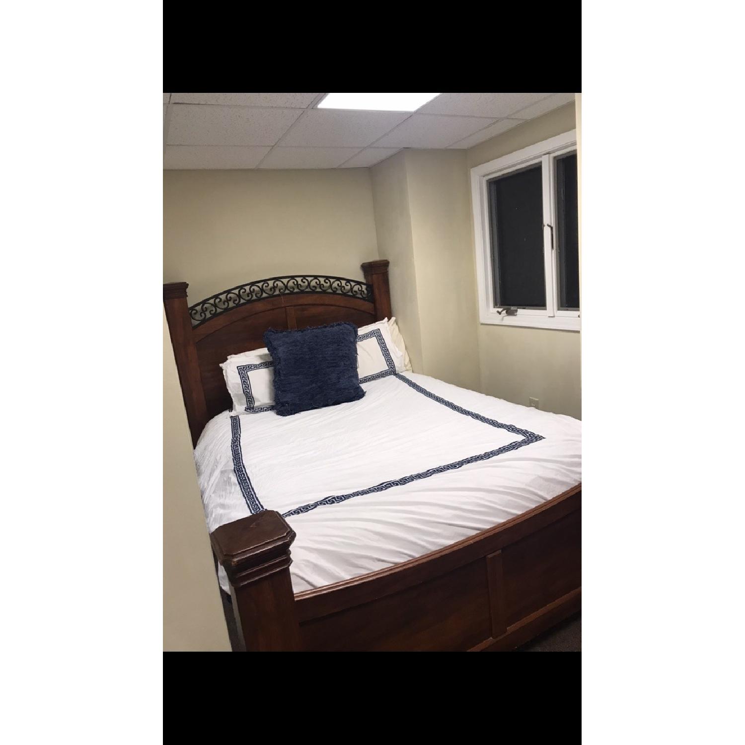 Wood Queen Cherry Four Poster Bed - image-1