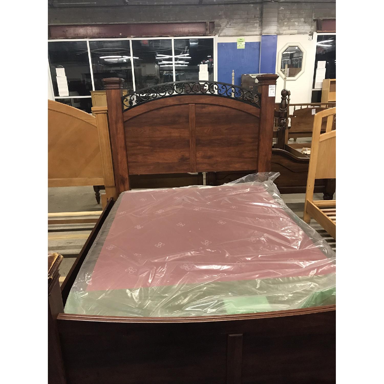 Wood Queen Cherry Four Poster Bed - image-2