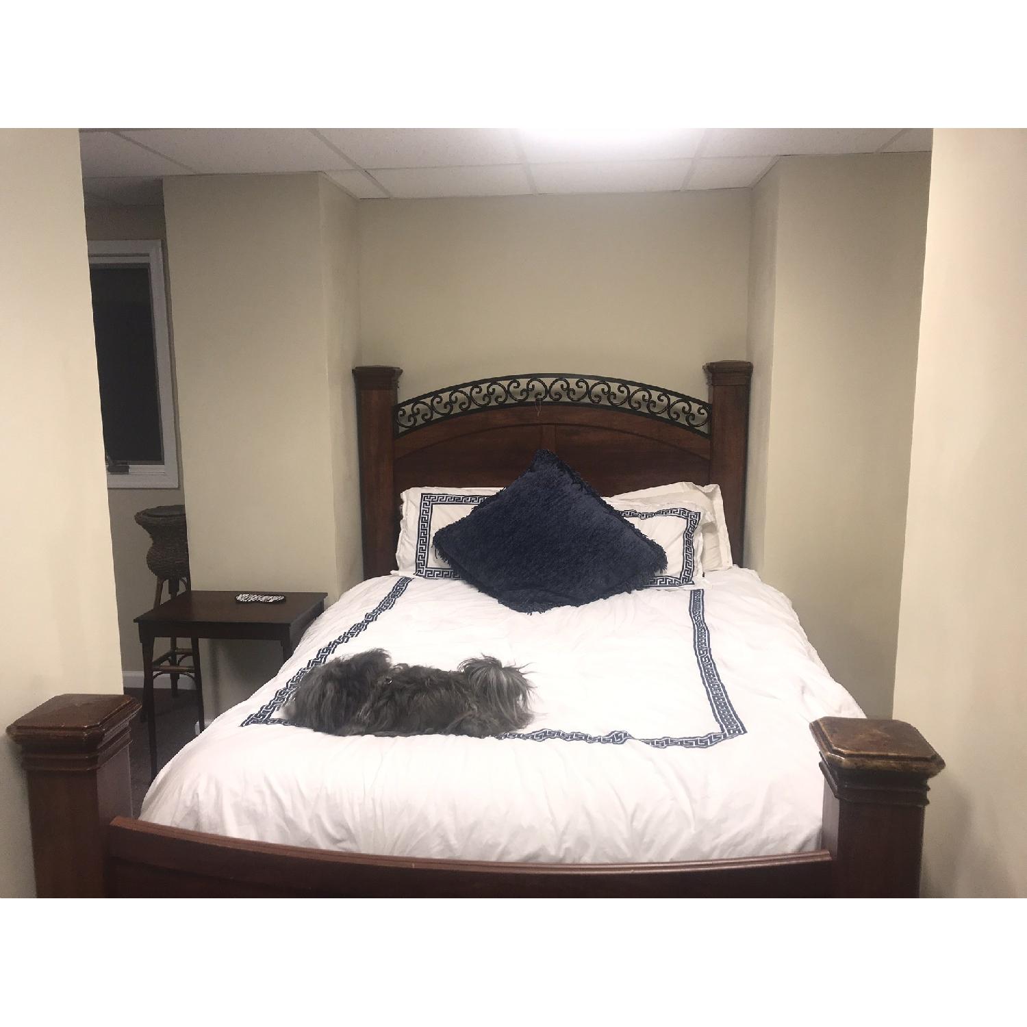 Wood Queen Cherry Four Poster Bed - image-4