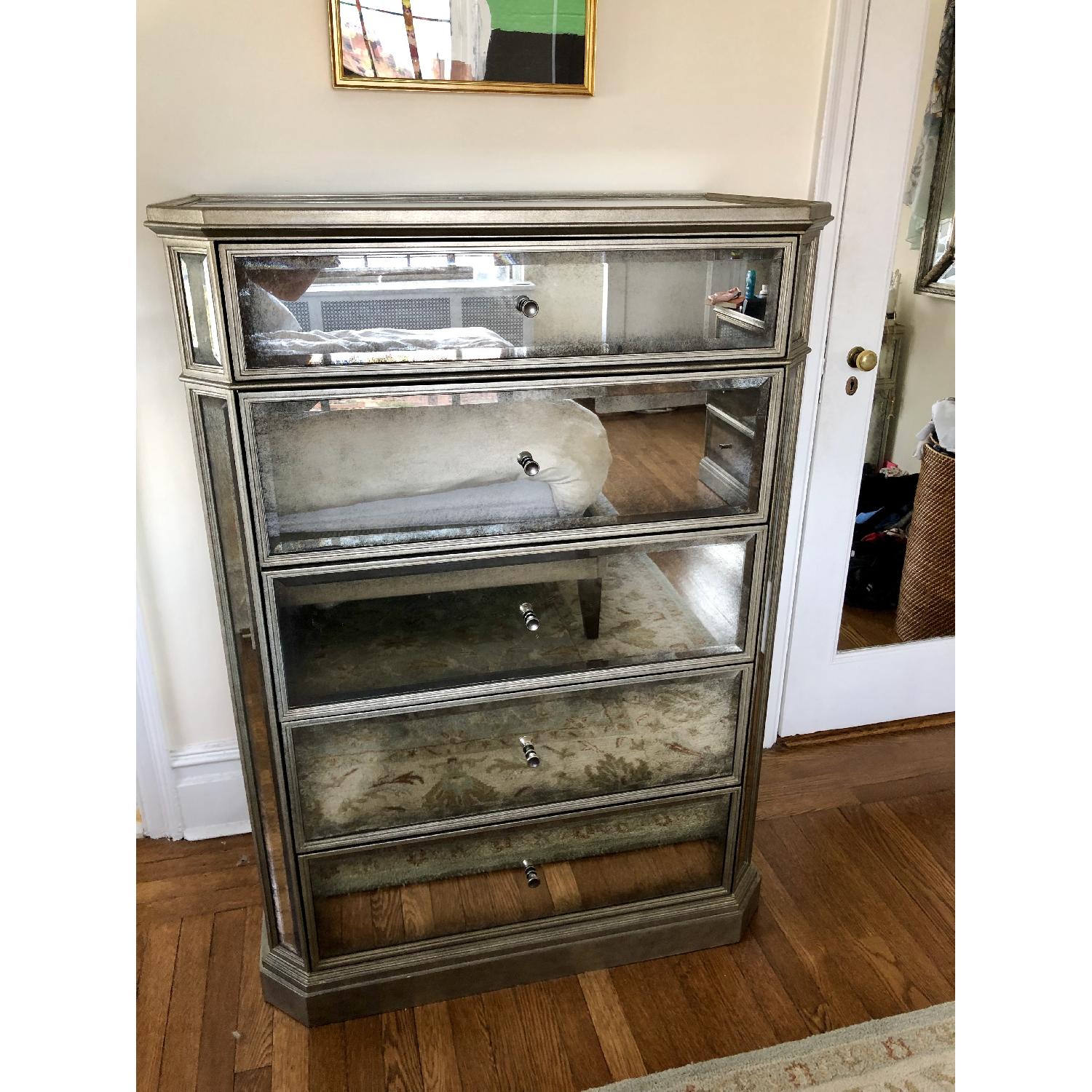 Restoration Hardware 1930s Mirrored 5-Drawer Tall Dresser - image-1