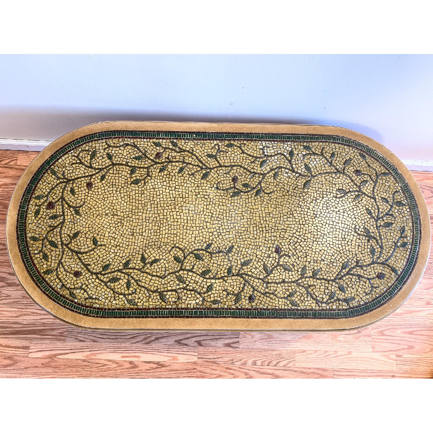 Pier 1 Brown Olive Mosaic Oval Coffee Table - image-3