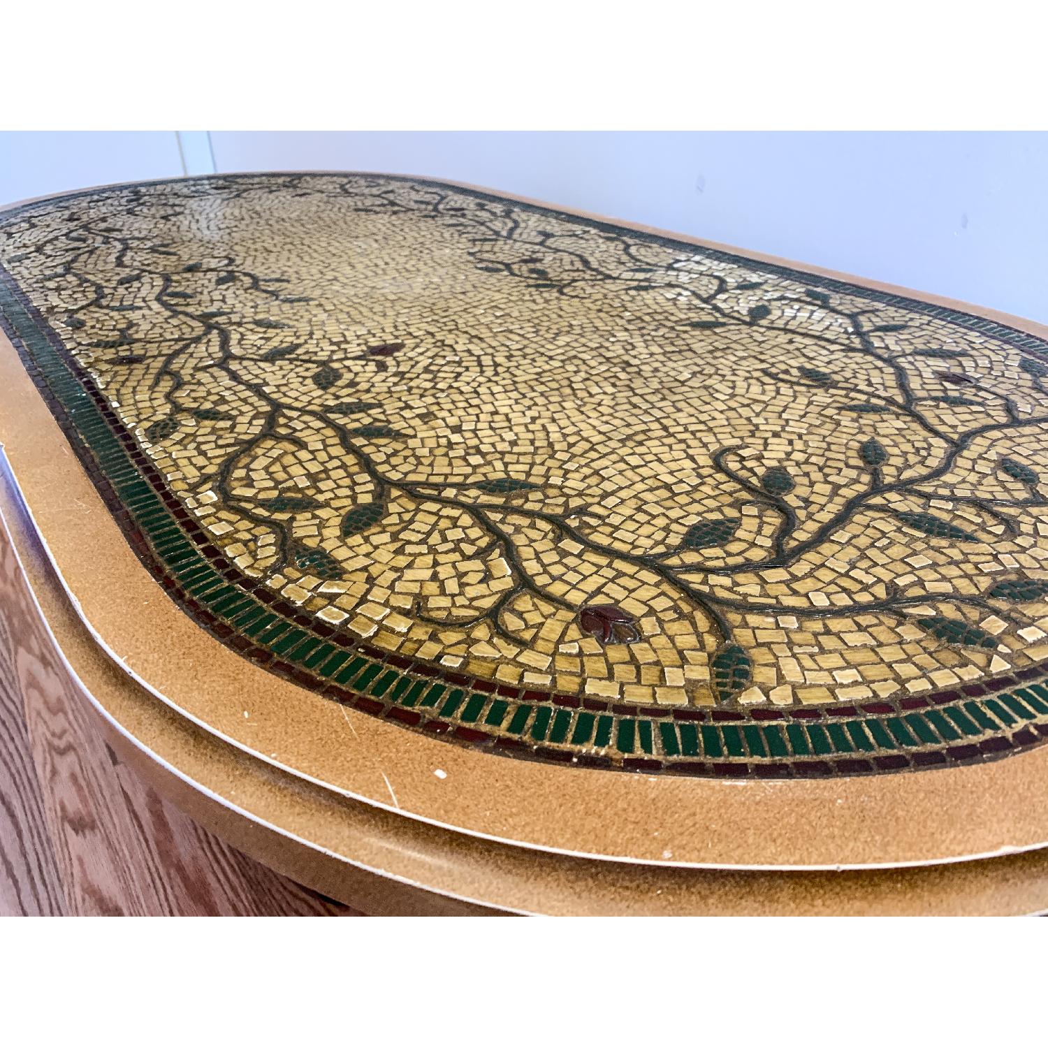 Pier 1 Brown Olive Mosaic Oval Coffee Table AptDeco